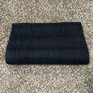 Black fabric clutch